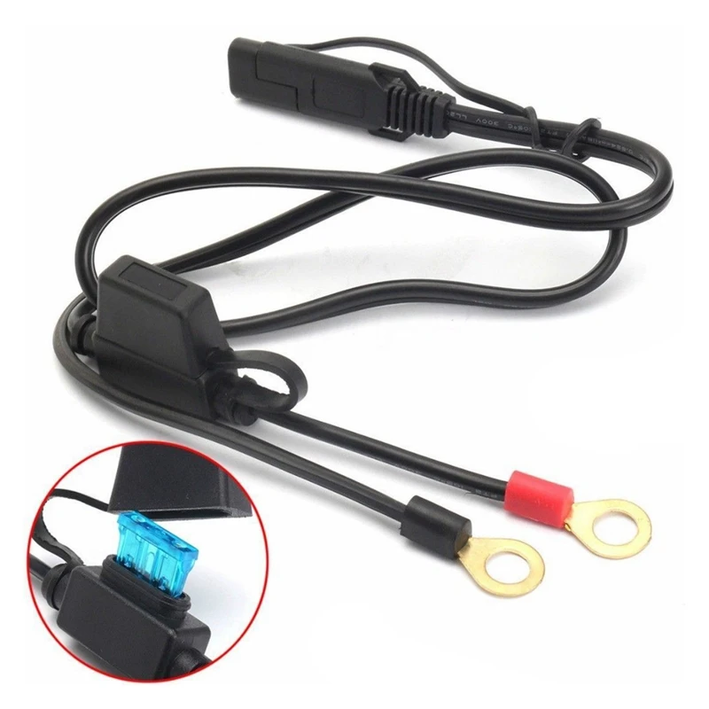Motorcycle Cable Electric Car Charging Line Solar Cell Round Terminal SAE with 10A Fuse |
