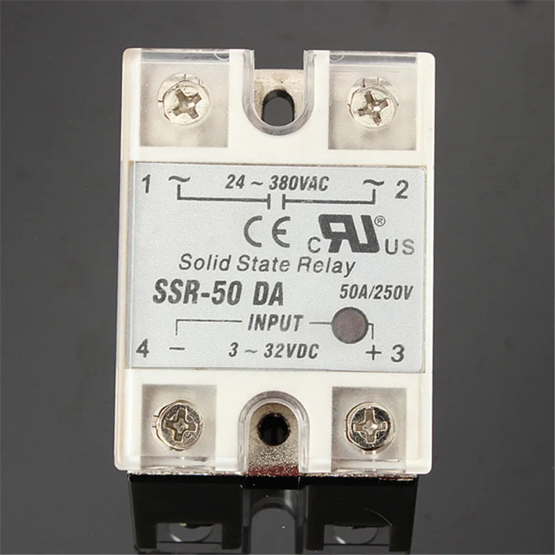 Solid State Relay SSR-50DA 3-32VDC 50A/250V Output 24-380VAC With Cover | Обустройство дома