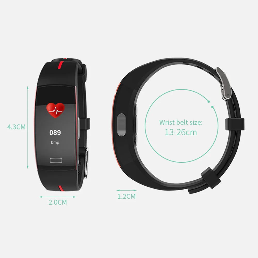 Смарт браслет GPS Bluetooth фитнес трекер 0 96 &quotэкран монитор сердечного ритма сна IP67