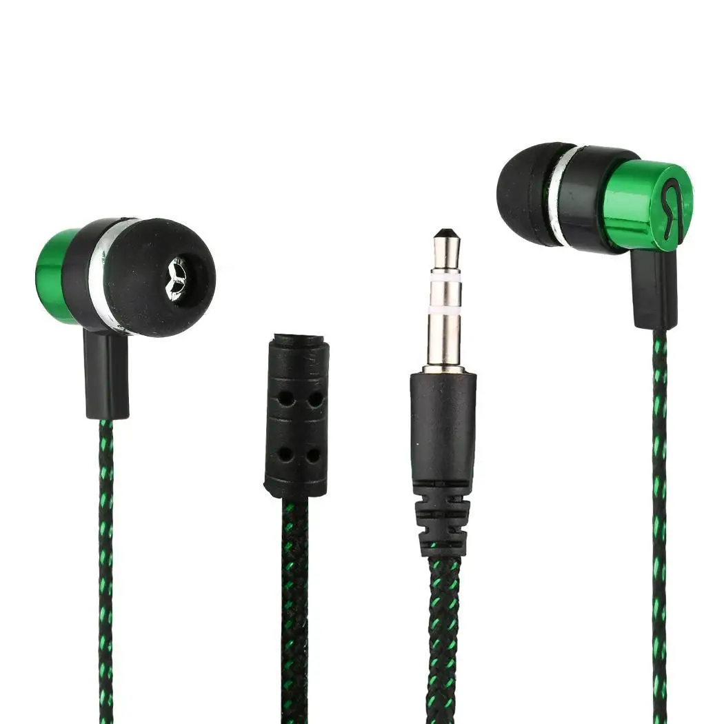 Общие стерео наушники вкладыши Handsfree Sport 3 5 мм с микрофоном плетение да (в ухо)