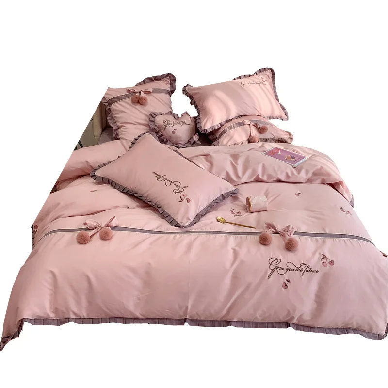 Корейская маленькая сказочная сеть 4 шт. Комплект постельного белья из чистого