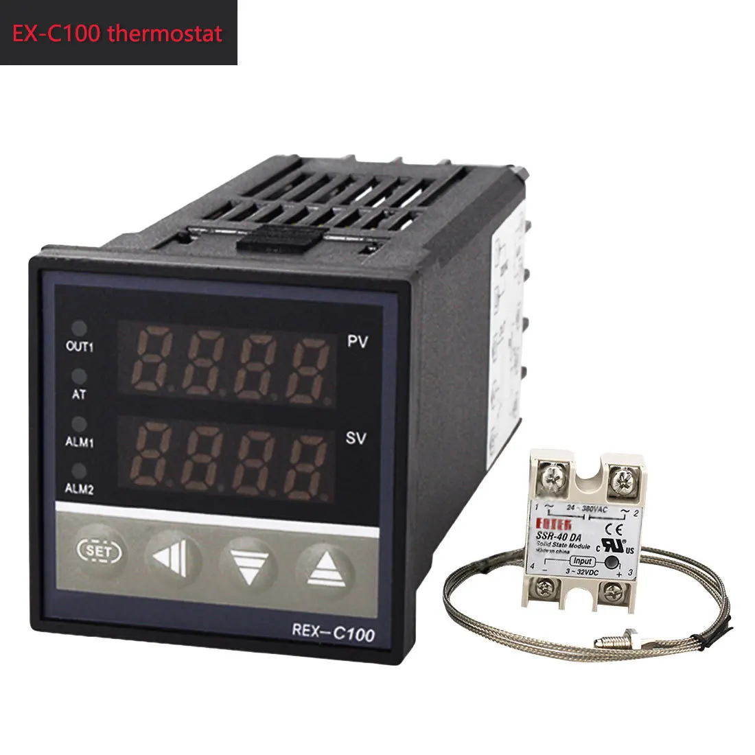 ЖК дисплей цифровой 220V ПИД регулятор температуры + Max 40A полупроводниковое реле K с
