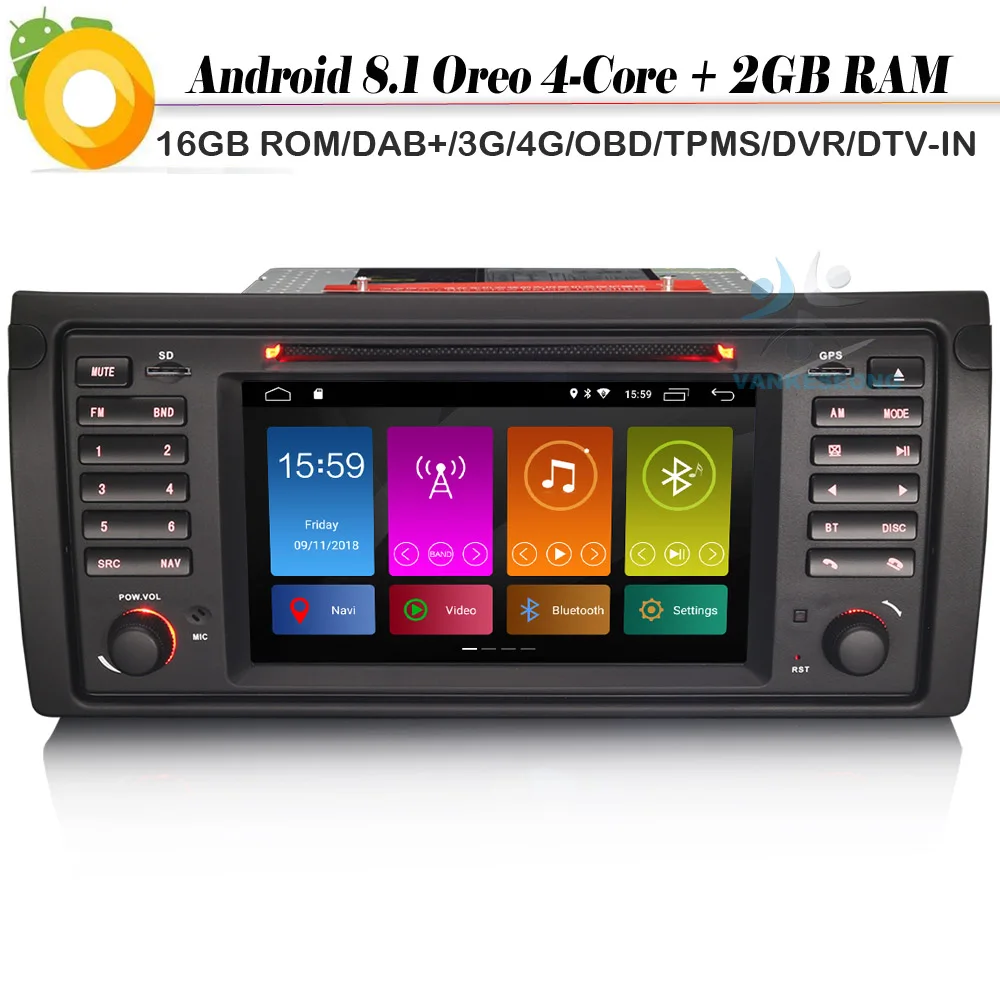 DAB + Quad Core Android 8 1 Авторадио NAVI GPS WIFI 4G TPMS радио DVR OBD Автомобильный мультимедийный