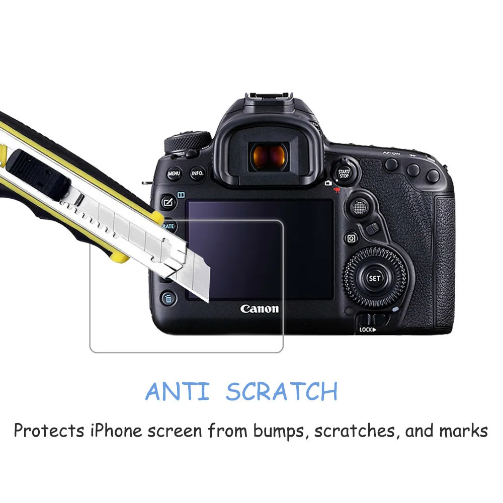 2 упаковки для Canon EOS 5D Mark IV / III 0 3 мм 2.5D 9H прозрачное закаленное стекло протектор