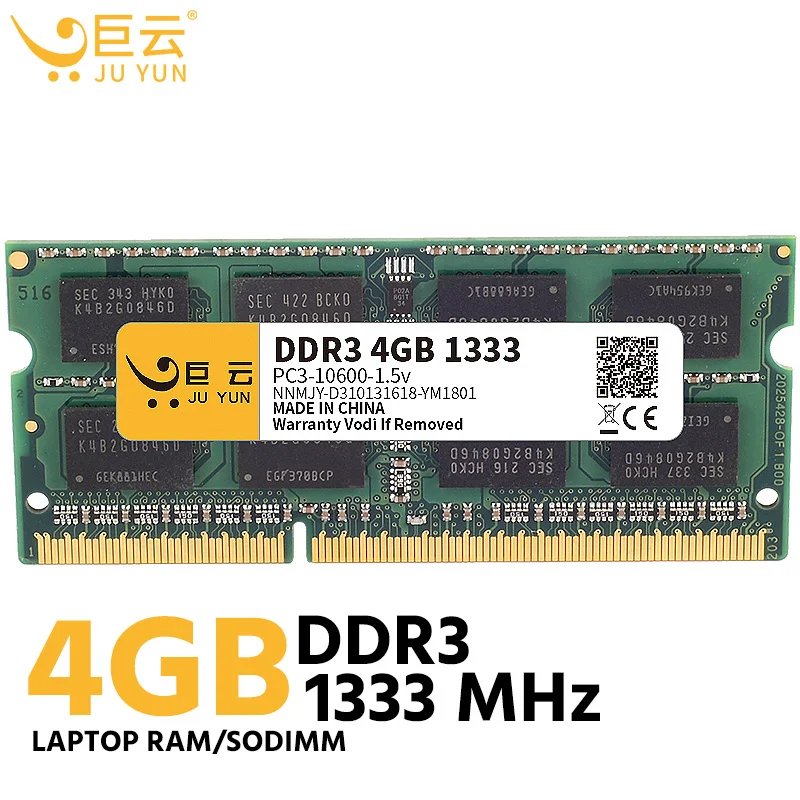 Ju Yun DDR3 4GB 1333 MHz RAM память ноутбука 1066 1600 ноутбук компьютер совместимый 2GB 8GB