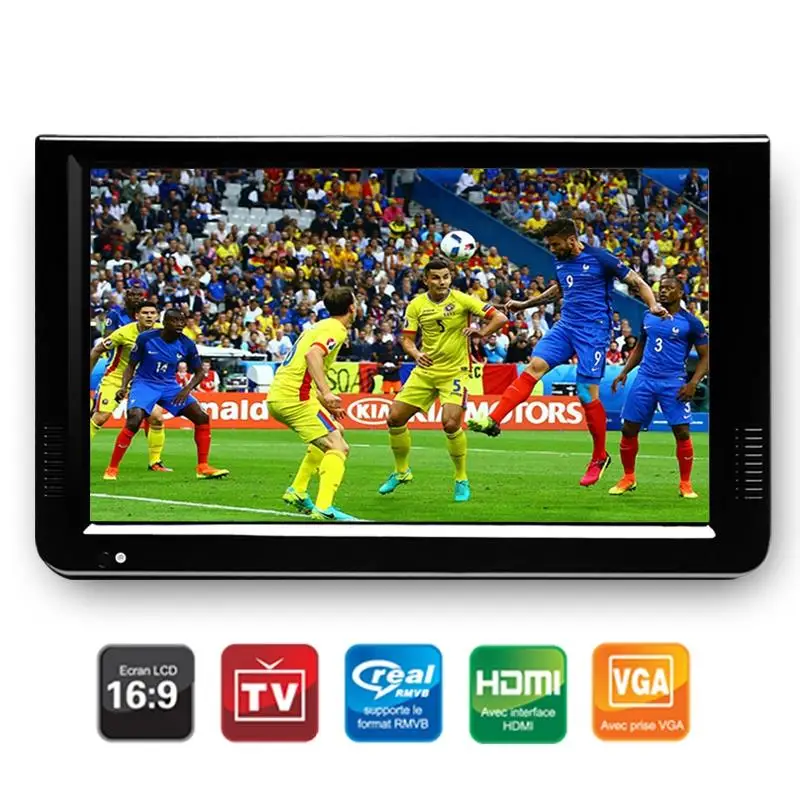 Портативный 10-дюймовый Tft Led 1080P Hd Pvr Dvbt2 цифровой аналоговый Мини ТВ автомобильный