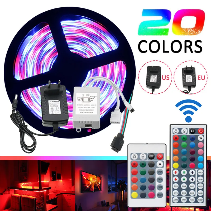 12 В гибкая светодиодная лента RGB светильник s 5 м светодиодный супер яркий 300