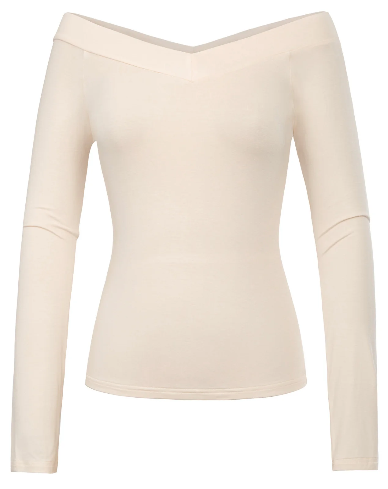 Женская с открытыми плечами длинным рукавом Футболка v образный вырез тонкий