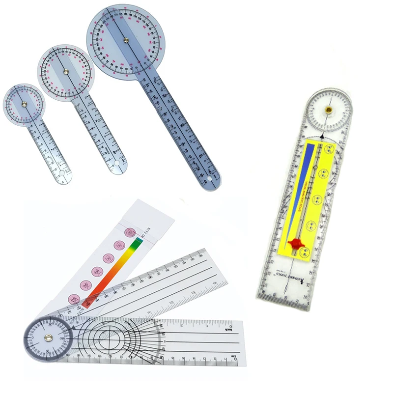 

0-300mm 12inch PVC Goniometer 3 Page Plastic Protractor Medical Ruler Angle Ruler For Joint Bend Measure Fitness Tools