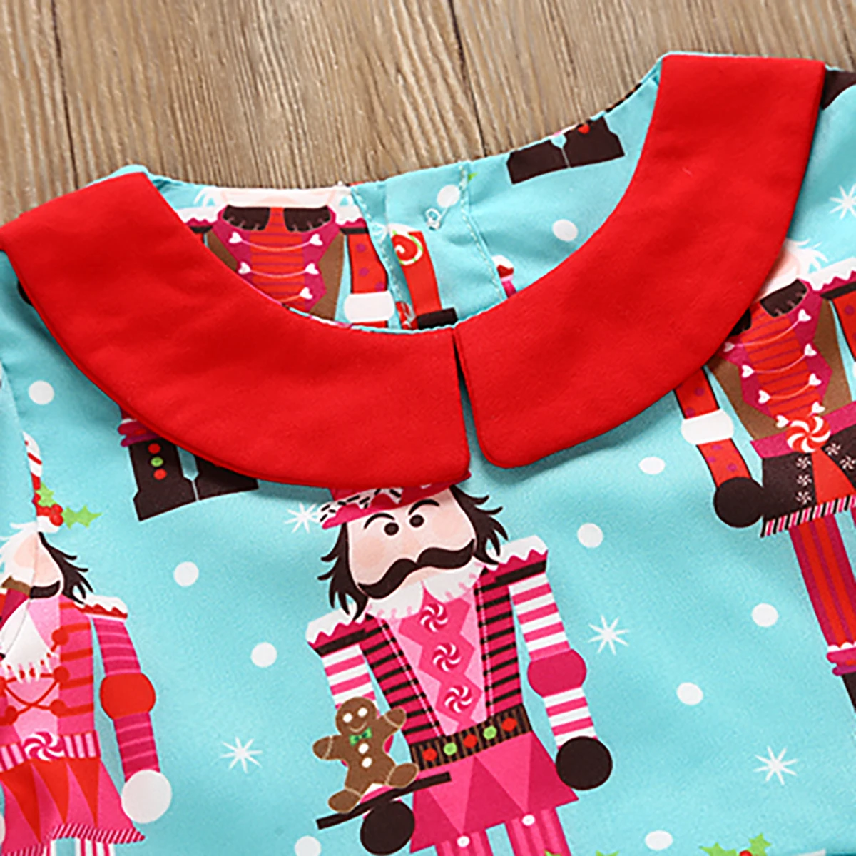 2018 Xmas Cute Sweet Toddler Kids Baby Girls Party Dress Cartoon Print Long Sleeve Peter Pan Collar Knee-Length A-Line | Детская одежда