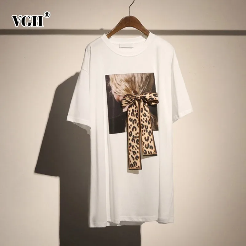 VGH Летняя женская футболка с принтом героями мультфильмов круглым вырезом и