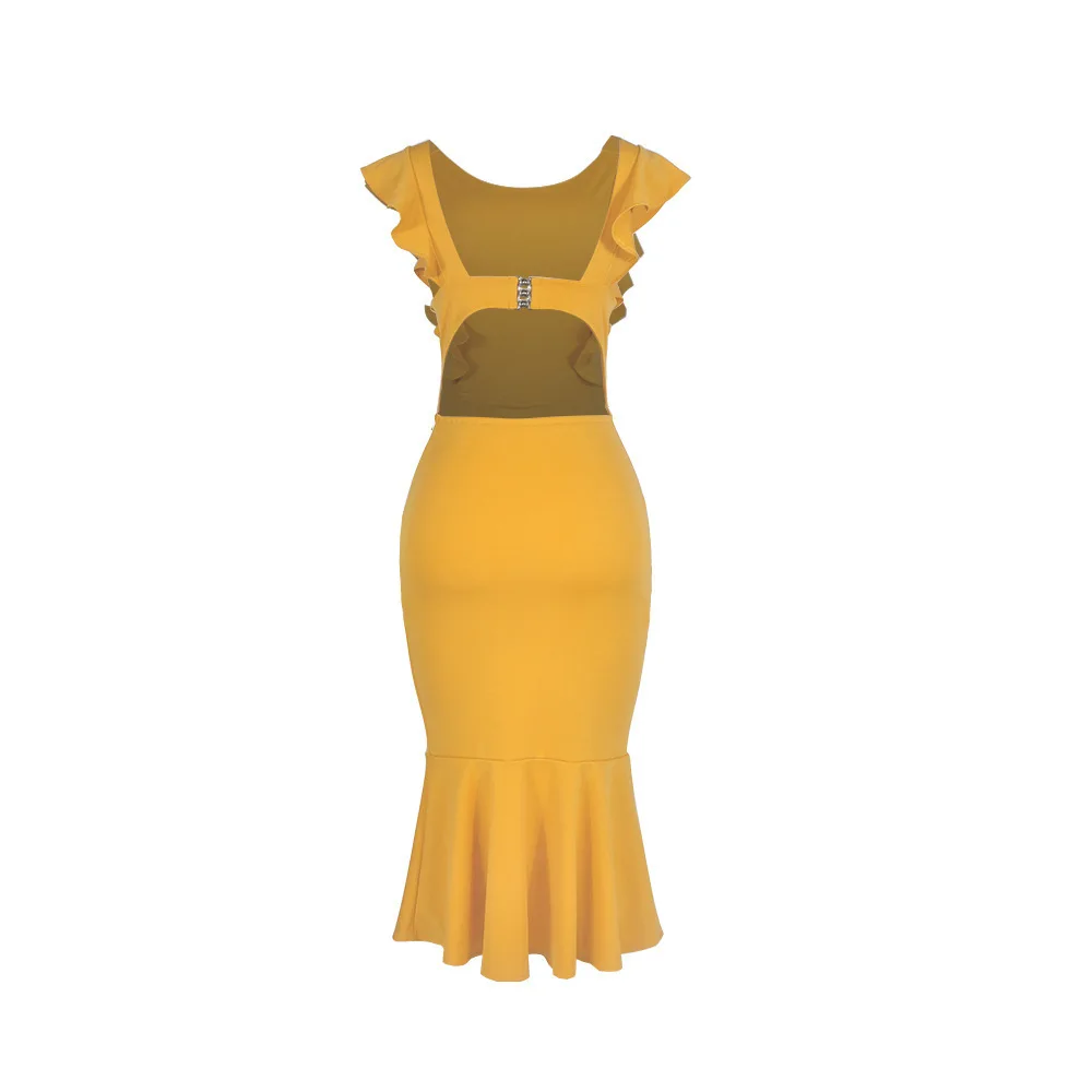 2019 Summer Women Dress Sexy Backless Mermaid Party Bodycon Bandage Black Elegant Robe Femme | Женская одежда