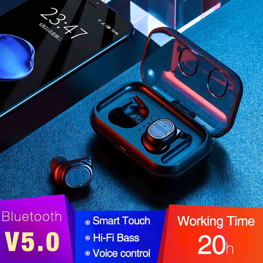 Сенсорный экран Управление DSP наушники вкладыши TWS Bluetooth 5 0 IPX5 Водонепроницаемый Hi