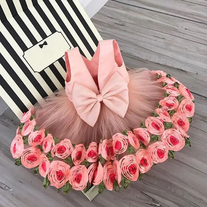 Pudcoco Cute Flower Girls Dress Princess Kids Baby Party Sleeveless Pageant Wedding Bridesmaid 2-8Y | Детская одежда и обувь