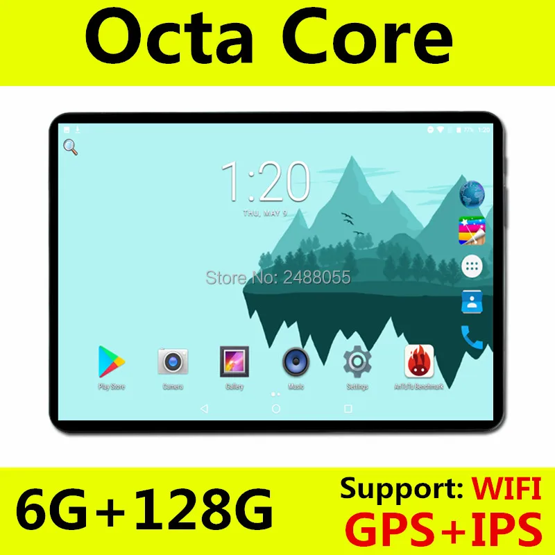 Планшет 10 дюймов WiFi Восьмиядерный 6 Гб RAM 64 128 ГБ ROM 1280X800 IPS экран Две sim карты Android 8 0