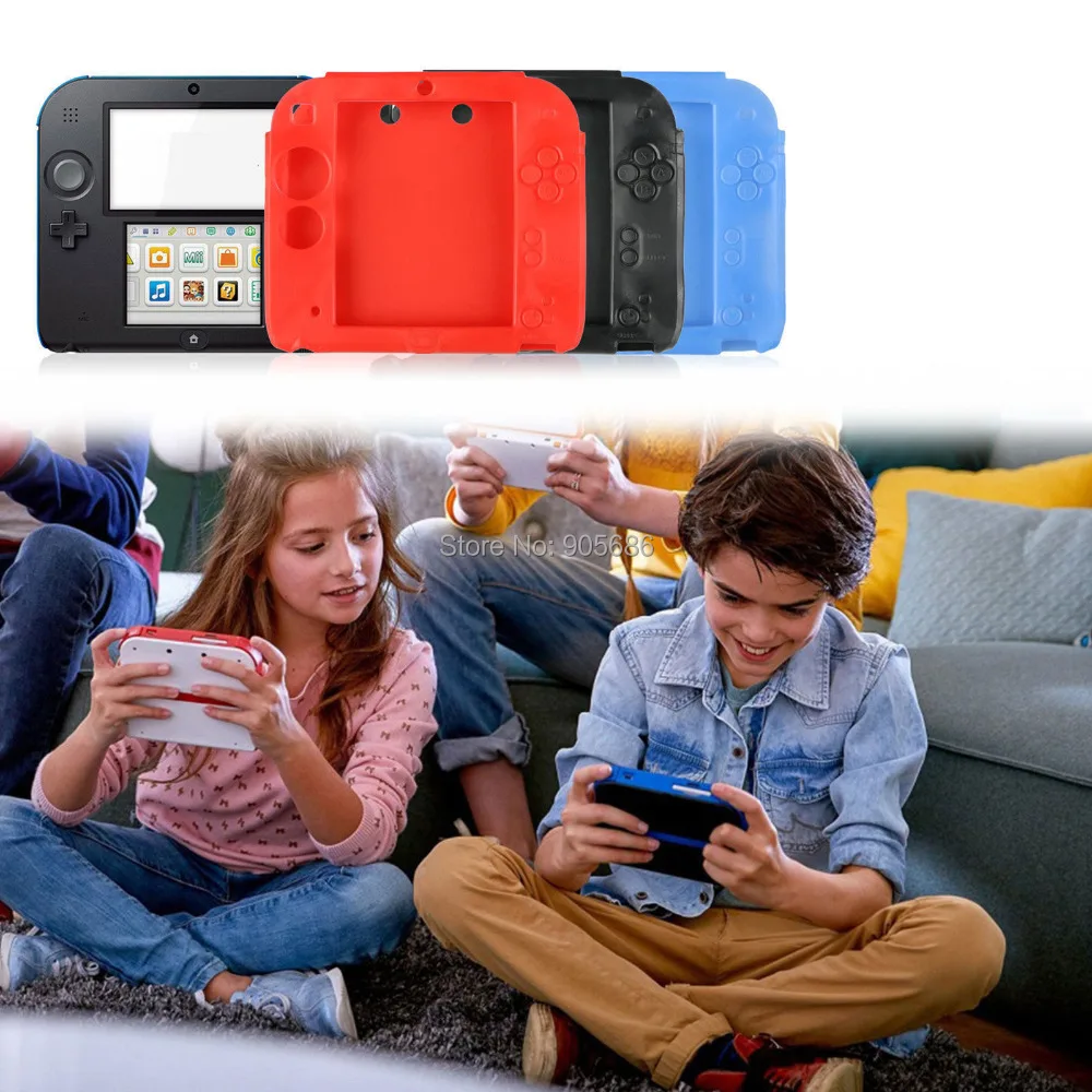 EXLENE Мягкий силиконовый чехол для 2DS защитный мягкий гелевый резиновый кожи |