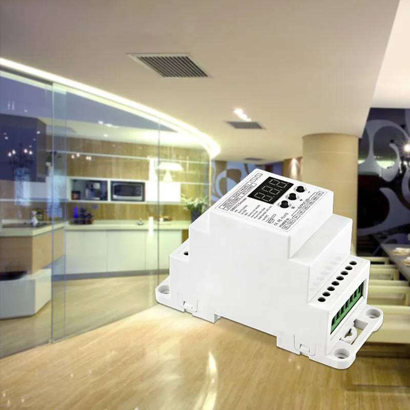 Bc-835-Din-Rj45 Dc12-24V вход 5А X 5Ch выход din-рейка Cv ШИМ Dmx512/1990 Декодер контроллер для