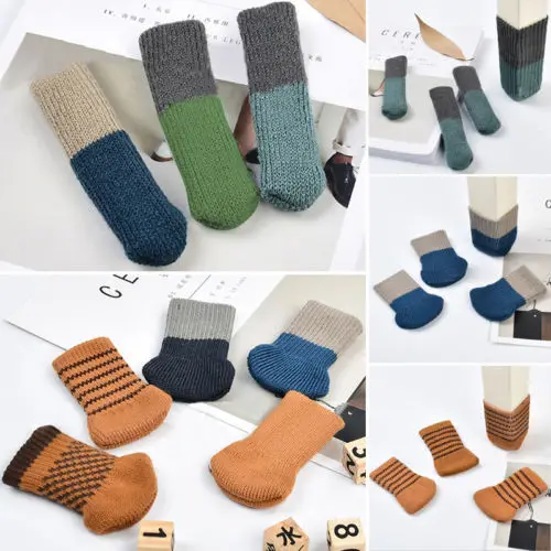 4pcs Table Chair Foot Leg Knit Cover Protector Socks Sleeve Protect Floor | Дом и сад