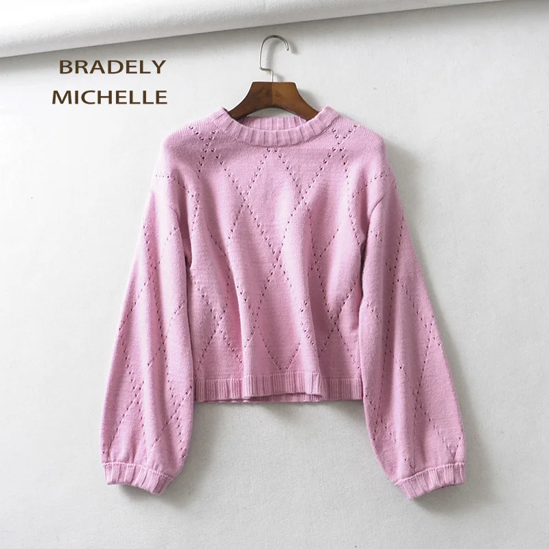 BRADELY MICHELLE Осень Зима теплые вязаные свитера для женщин 2018 круглый вырез длинный