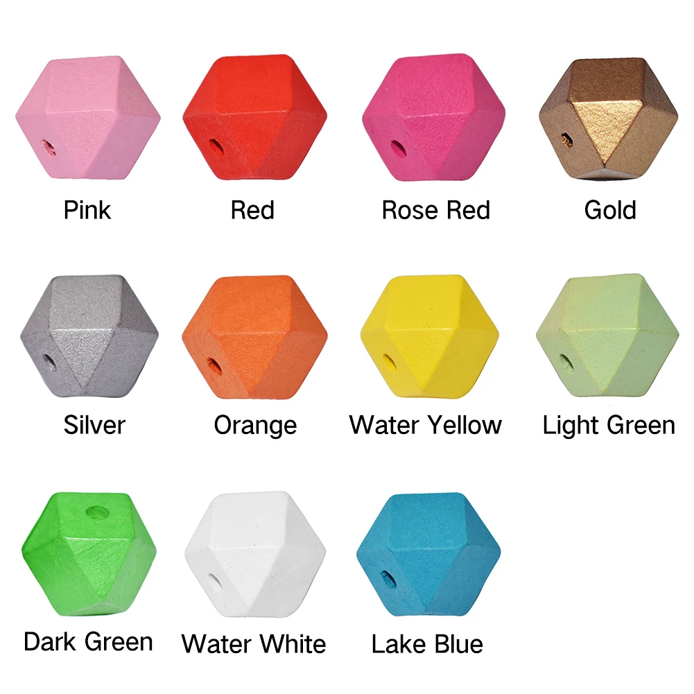 Бусины ручной работы 20 шт./компл. граненые деревянные шестигранные