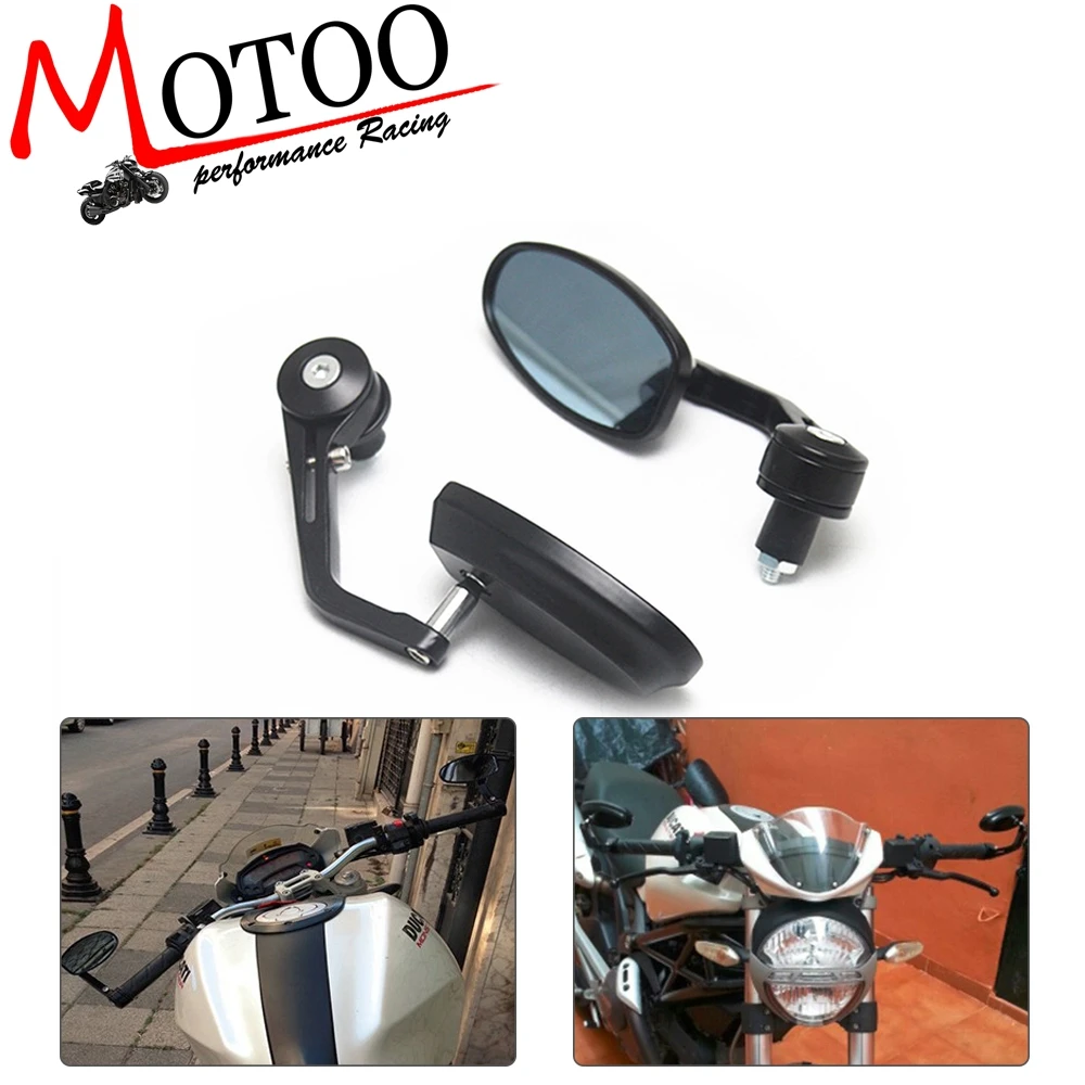Moto rcycle зеркала бар ручка мотоцикла заднего вида конец зеркало Кафе Racer retroкозырек
