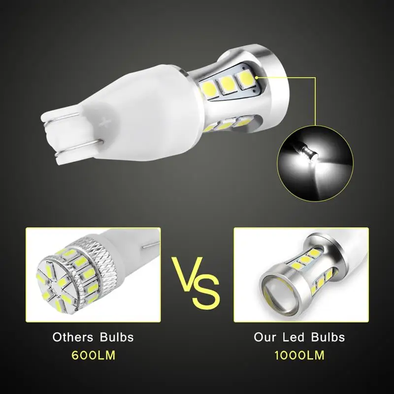 Onever 2 шт. Автомобильный светодиодный Bulbs1000Lm W16W T15 18 задний фонарь с широкими