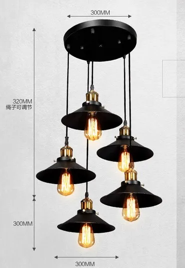 Эдисон Лофт стиль промышленный Винтаж Droplight Подвесные светильники для кухни стол