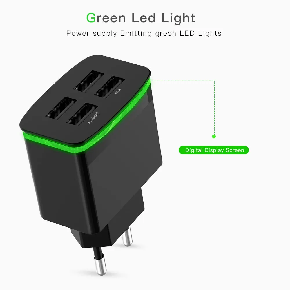 Bakeey 4USB порта зарядное устройство для телефона адаптер штепсельная вилка