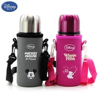 disney 350ml cartoon mug 304 stainless steel baby drinking cup with rope with cup cover shatter resistant leak proof safety cup