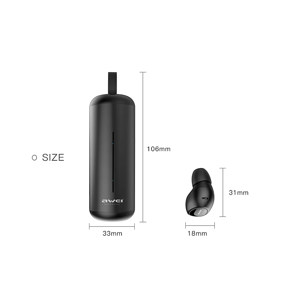 Наушники вкладыши Awei T5 наушники TWS Bluetooth 5 0 мини двойной ушные гарнитура