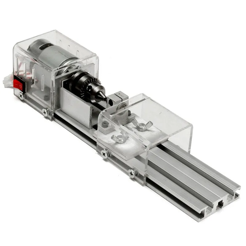 

New LB-01 Mini Lathe Beads Machine Wood Working DIY Lathe Polishing Drill Rotary Tool Power Supply DC 24V with Accessory Set