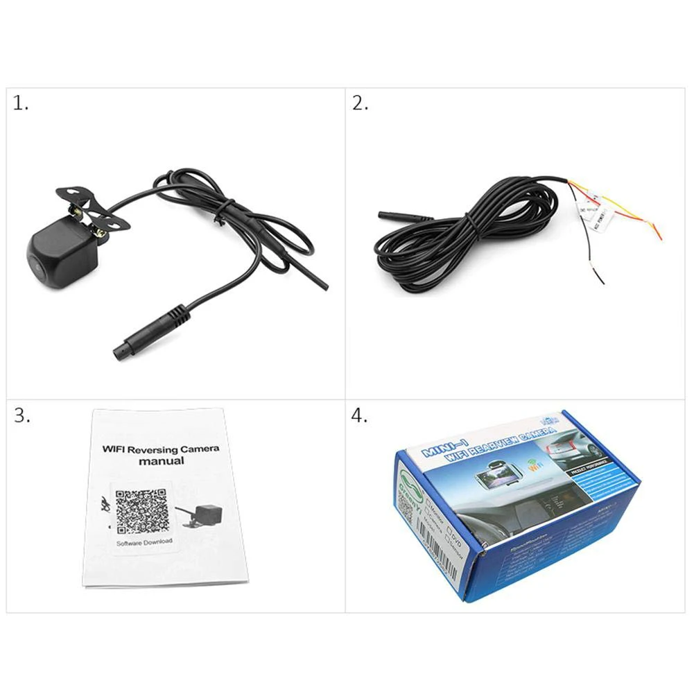 

Mini Wifi Waterproof HD Night Vision Car Backup Reverse Camera Rear For IOS and Android Monitor Parking Rear View Camera