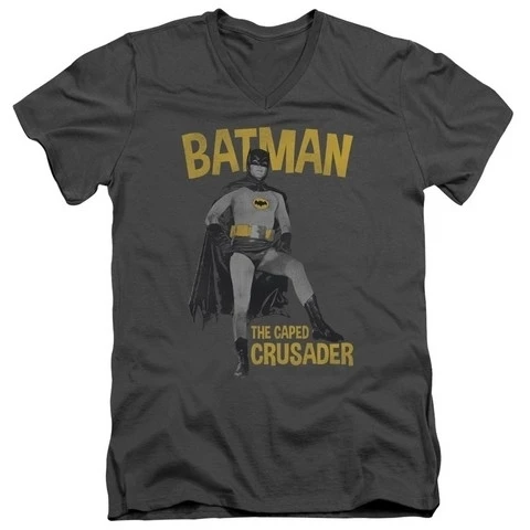 Trevco Бэтмен классический ТВ-Caped Crusader-короткий рукав для взрослых 30-1 Tee-Charcoal 2X |