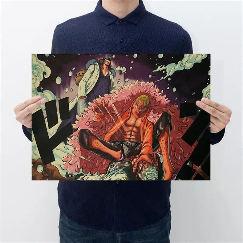Винтажный постер Donquixote Doflamingo в стиле аниме наклейка для украшения комнаты