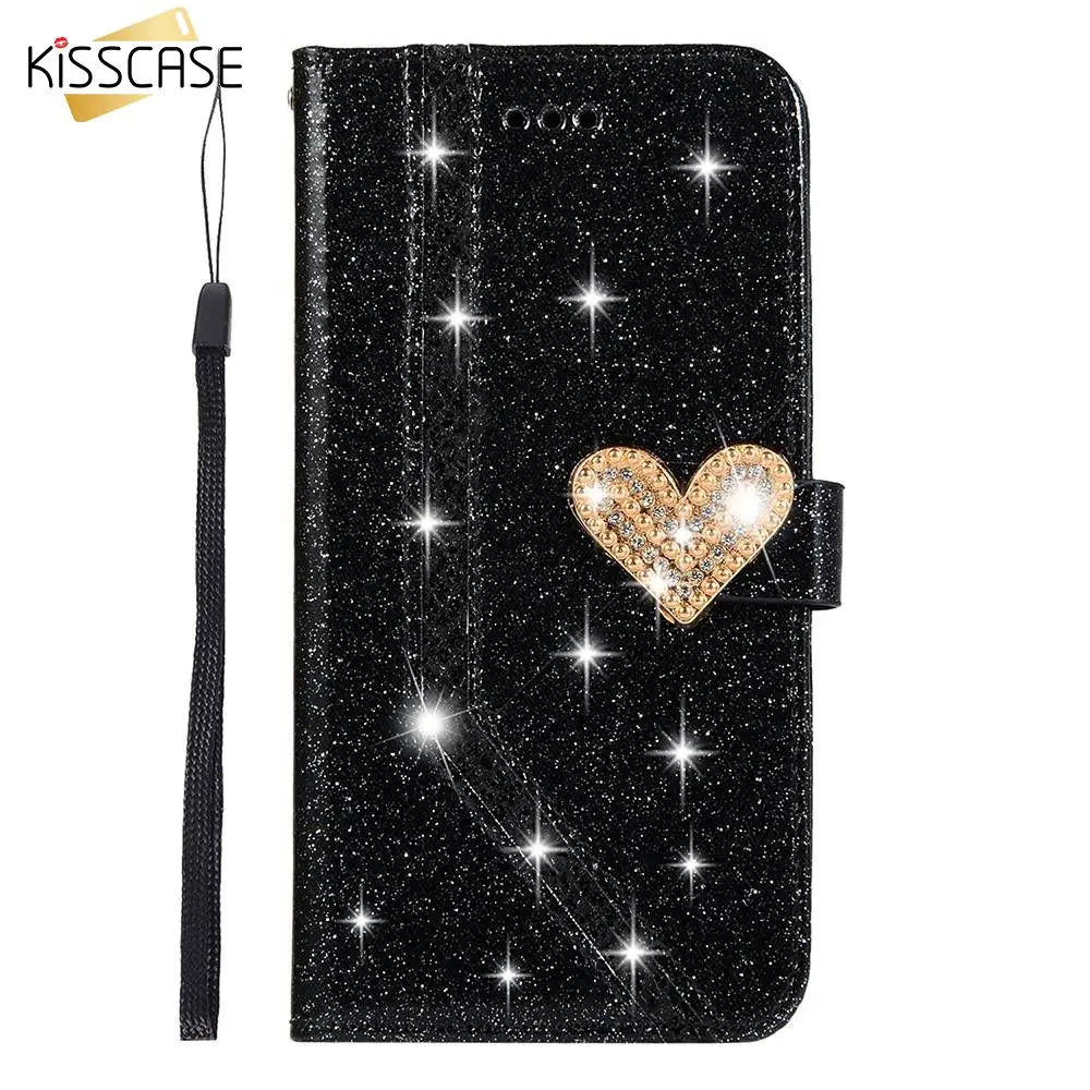 KISSCASE чехол с сердечками для iPhone 8 7X6 6 S Plus Алмазный телефона 5 5S SE 7 XS XR максимальный