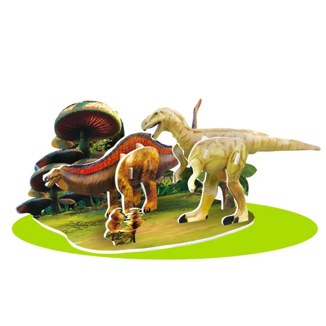 Cartoon Dinosaur Assembly Picture Paper Children 3D Puzzle Educational years Unisex Model Toys old | Игрушки и хобби