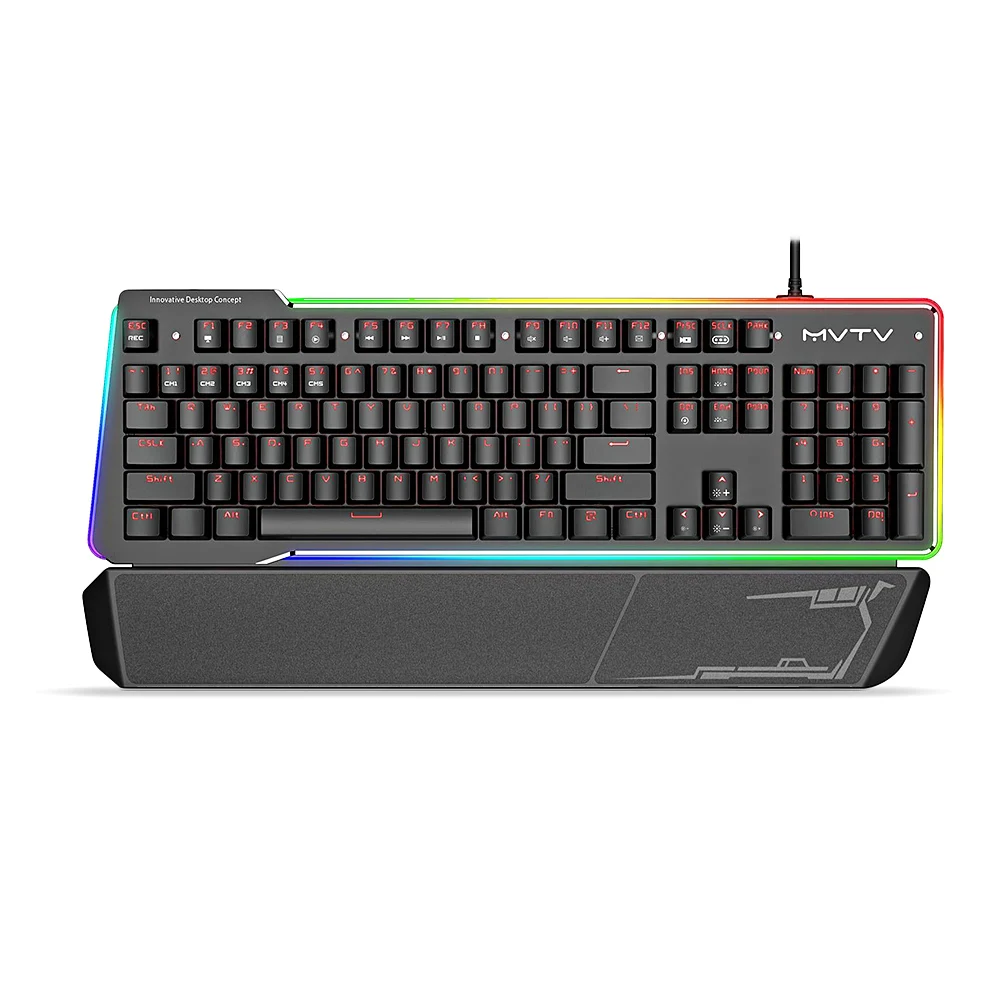 MVTV TK300 Проводная Механическая клавиатура RGB подсветка игровая с 104 клавишами