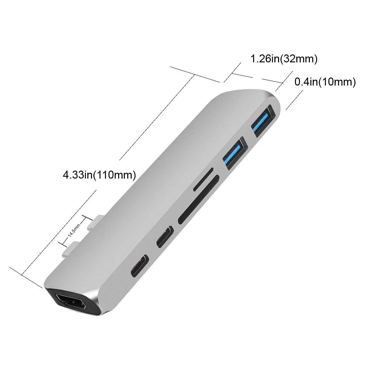 Usb type C концентратор адаптер с 4 K HDMI USB 3 0 порты SD/Micro SD кардридер Thunderbolt зарядное