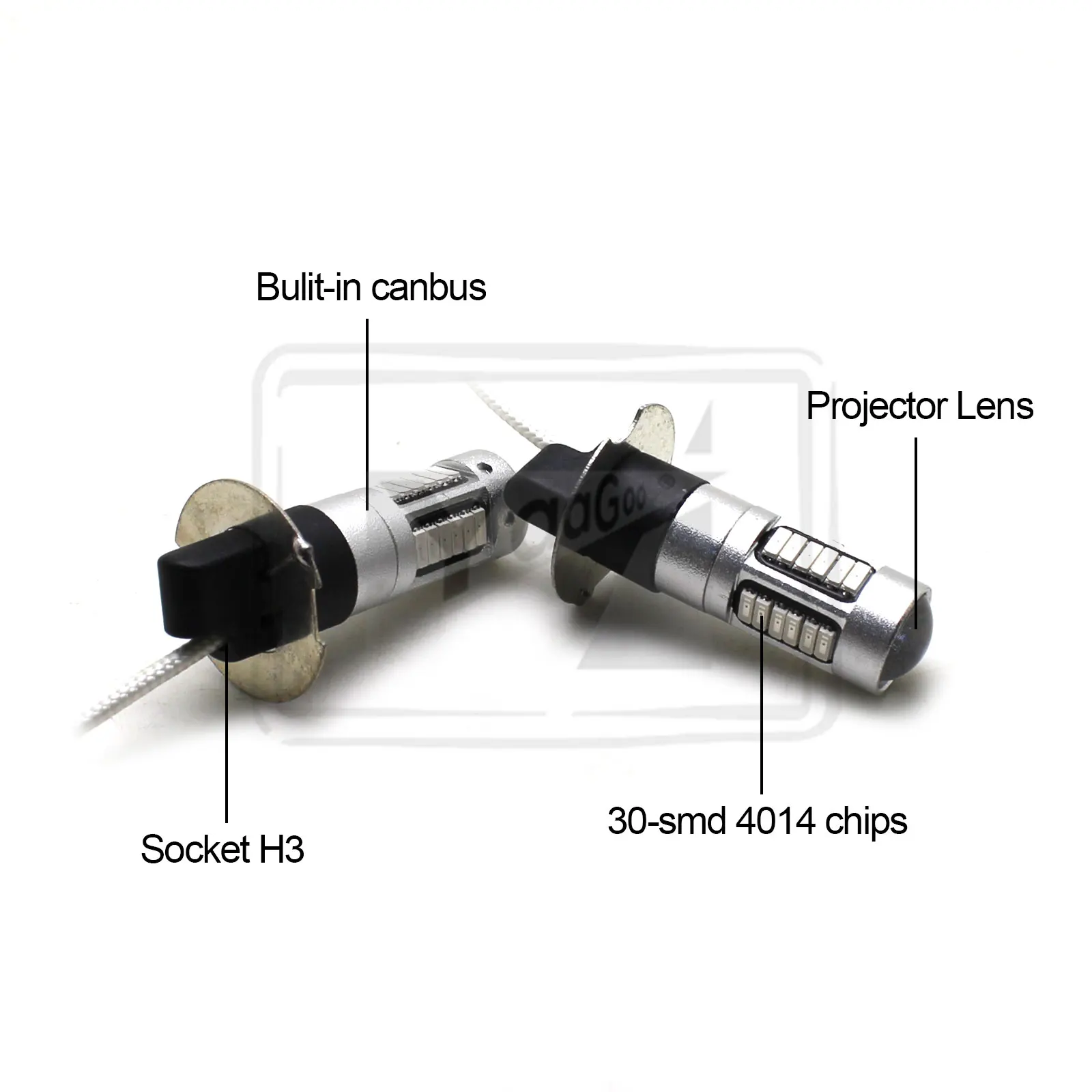 YaaGoo 30-SMD туман светильник замена лампы H3 H1 H27 880 881 H8 H11 PW24W (4 цвета) (2 шт. в упаковке) 12V