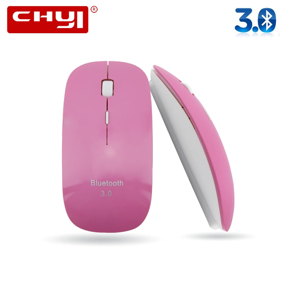 Беспроводная офисная мышь CHYI геймерская розовая сверхтонкая Bluetooth 1600DPI