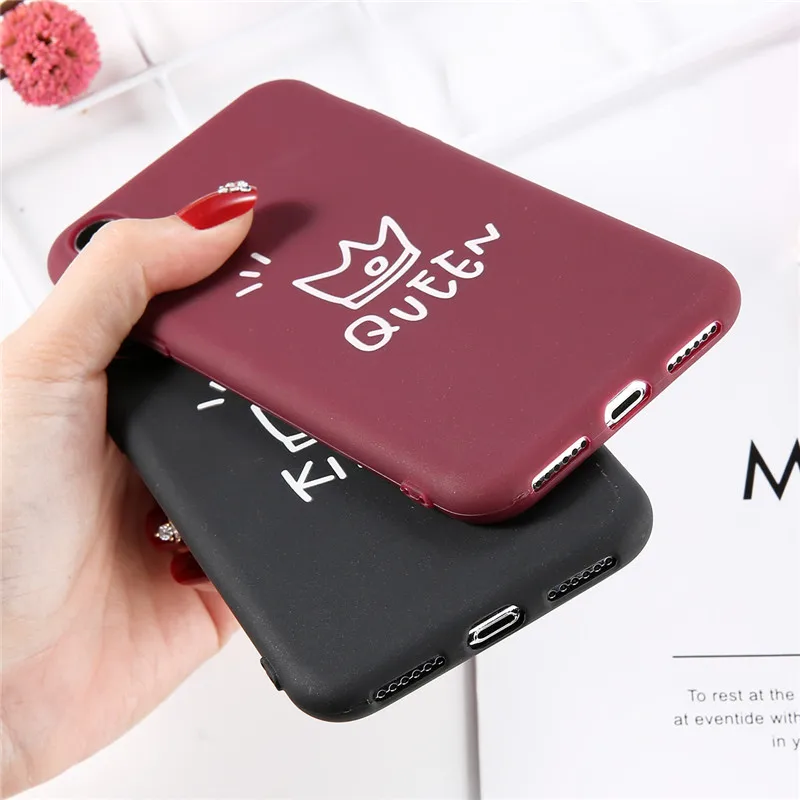 USLION Luminous Crown Love Heart Phone Case For iPhone 11 Pro Max X XR Xs Candy Color Soft TPU 6 6s 7 8 Plus | Мобильные телефоны и