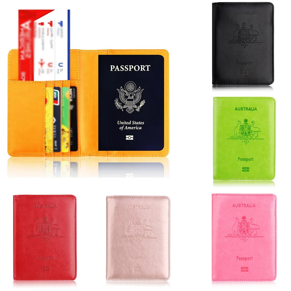 Модные мужские и женские из искусственной кожи держатель для паспорта