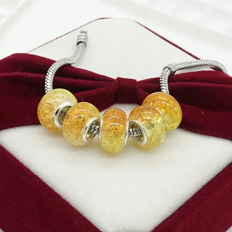 TTBEADS 1 шт. Европейский Шарм-бисер из серебристой смолы для ожерелья браслета