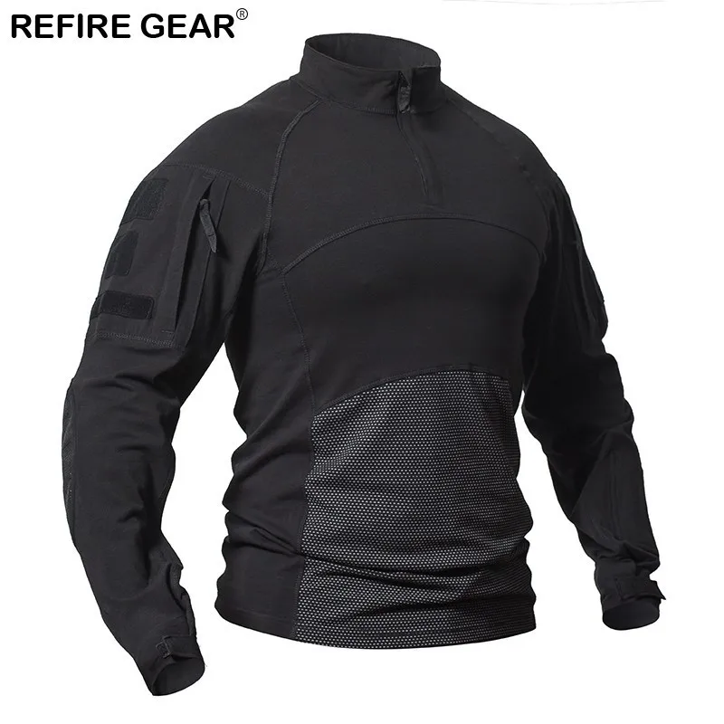 Мужская камуфляжная футболка Refire Gear тактическая с длинным рукавом для занятий