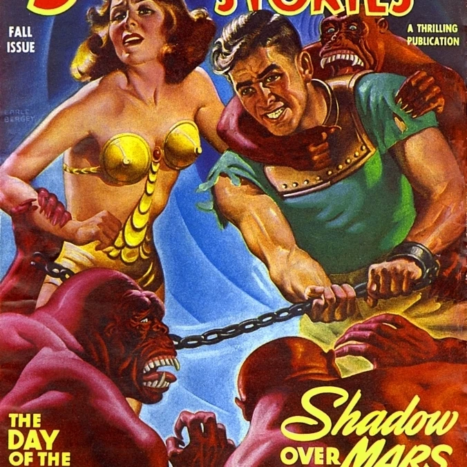 Потрясающие истории-Sci Fi Mag-Shadow Over Mars плакат печать Мэри Эванс Picture Library (24X36) | Дом и