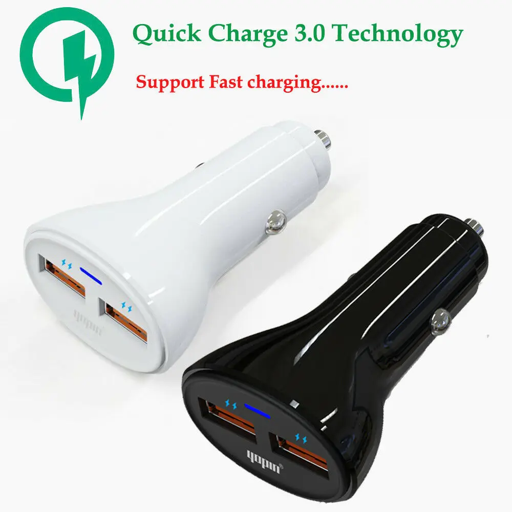 Быстрое Автомобильное зарядное устройство адаптер 3.1A двойной USB QC 3 0 для iPhone 8 X