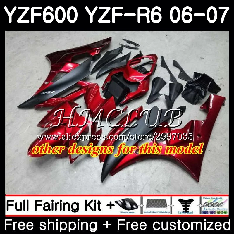 Корпус желтого и черного цвета для YAMAHA YZF R 6 600 R6 2006 2007 рамка 2 07 YZF600 YZFR6 06 комплект