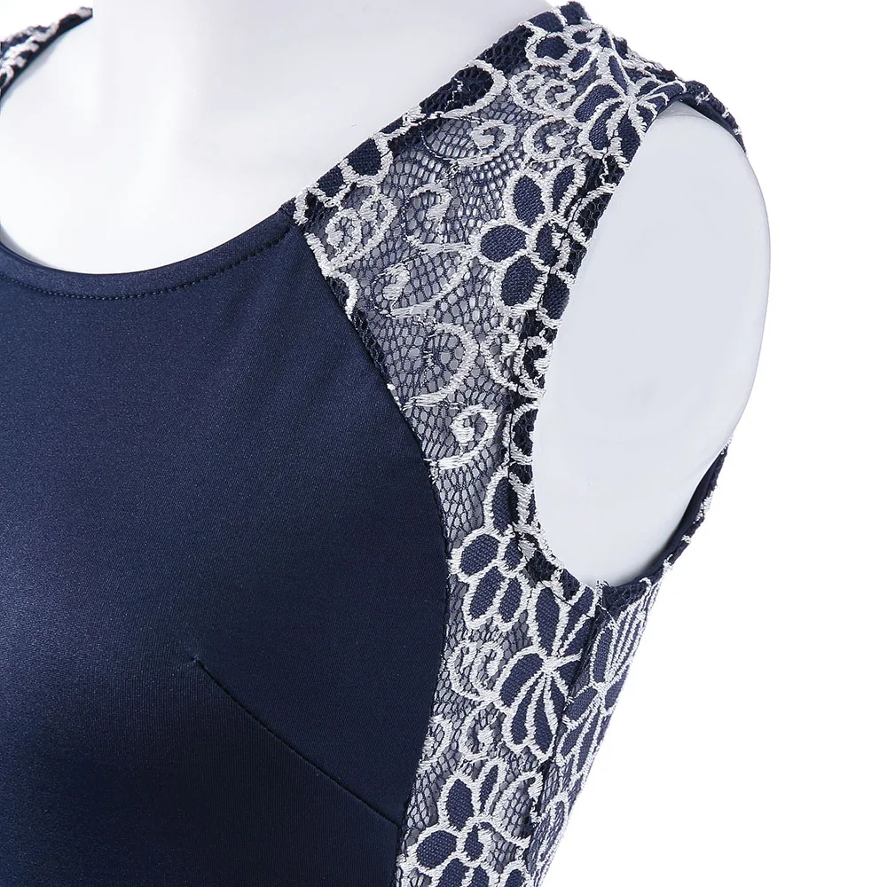 ZAFUL Stylish Round Collar Floral Print Splicing Furcal Sleeveless Women's Maxi Dress Evening Party On Sale | Женская одежда