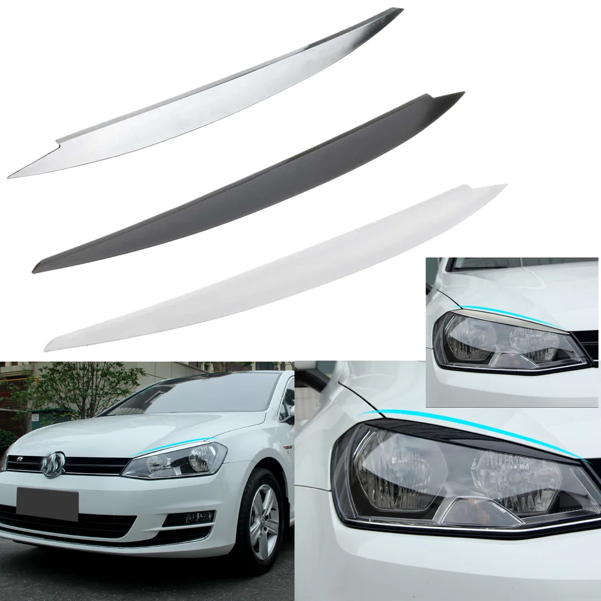 ABS хром для Volkswagen VW GOLF 7 фара накладка лампа бровей Крышка фар отделка GOLF7 GTi MK7 |