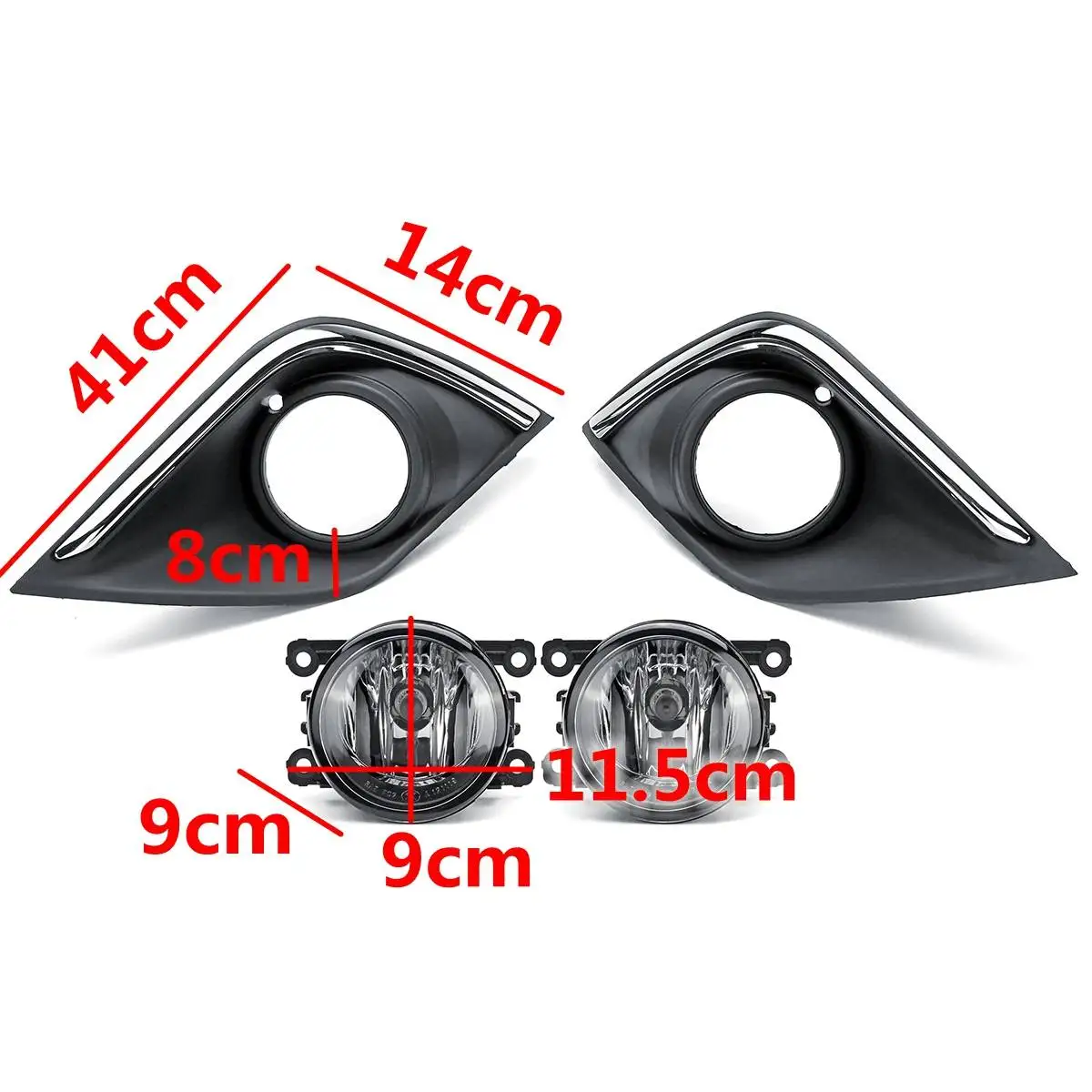 

For Mitsubishi Outlander 2016 2017 2018 1 Pair Car Bumper Fog light Lamp With Cover Grill Harness Kit Daytime Light Styling